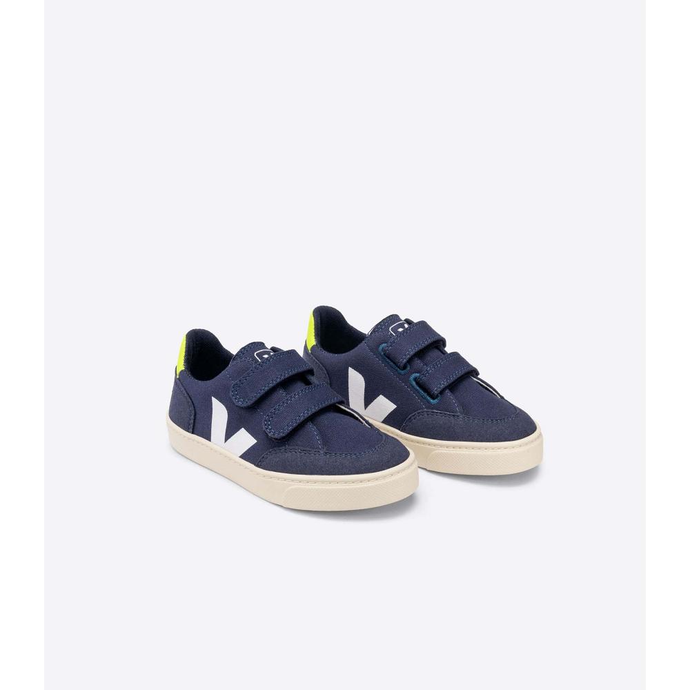 Blue Kids' Veja V-12 CANVAS Sneakers | AU 869WNB